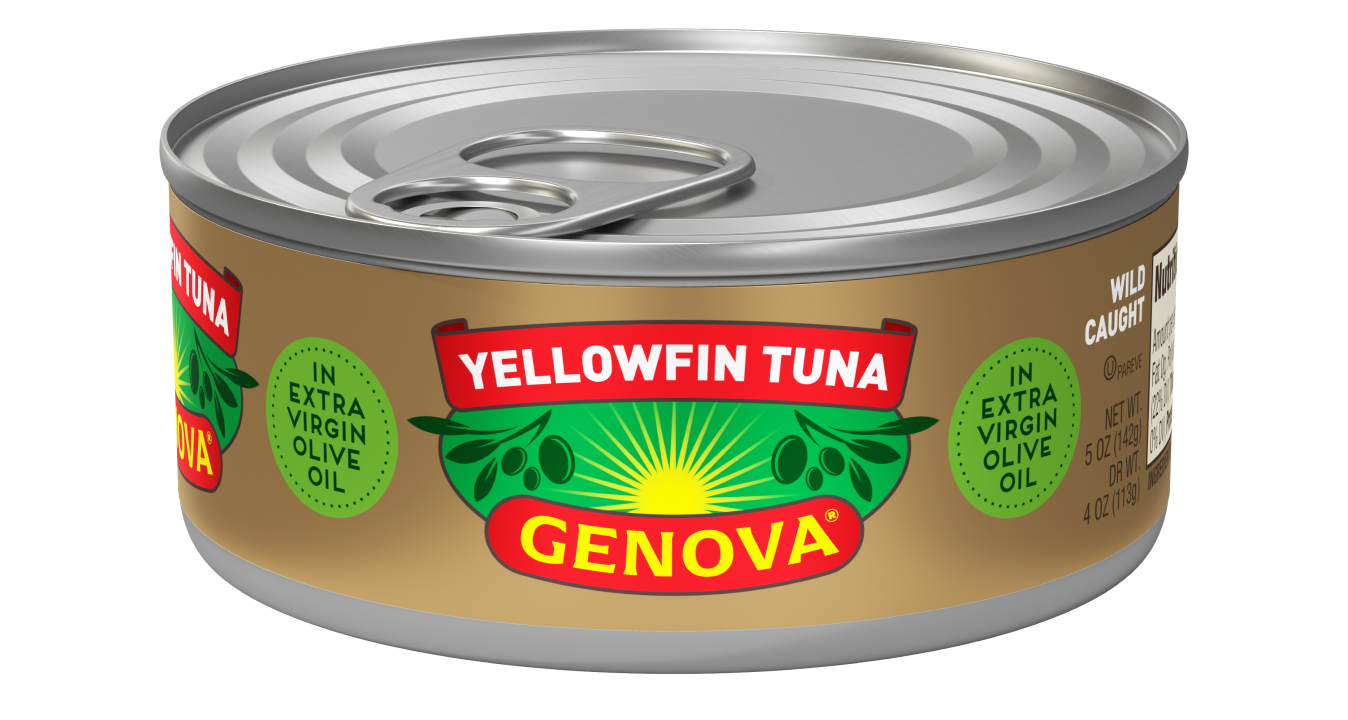 6 Pack Genova Yellowfin Tuna In Olive Oil – 7 Oz Pull-Tab Cans – Wild Fillet