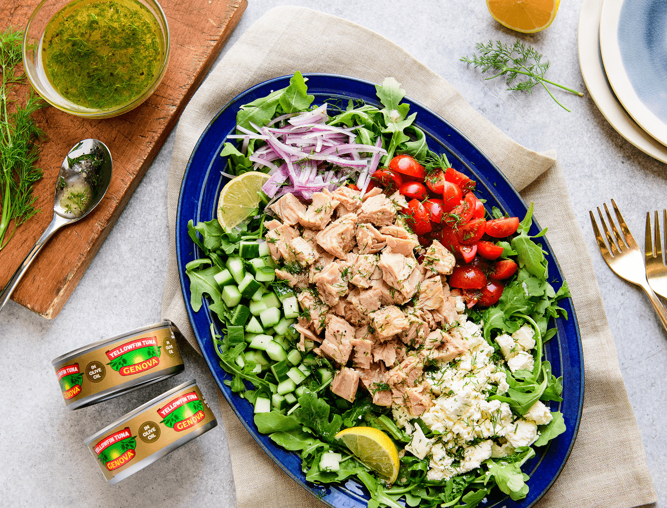 Mediterranean Tuna, Feta & Dill Salad
