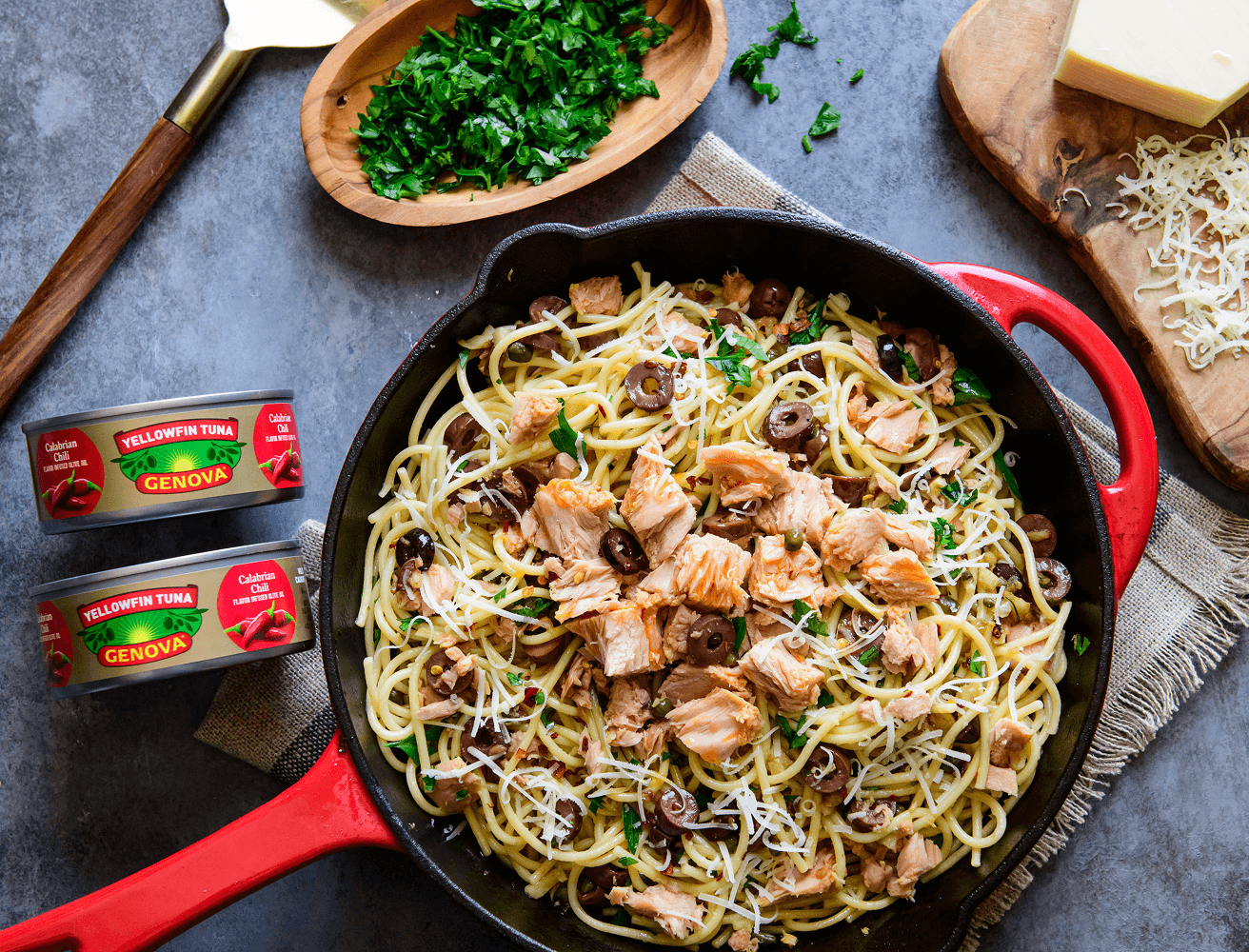 Calabrian Chili Tuna Pasta Puttanesca